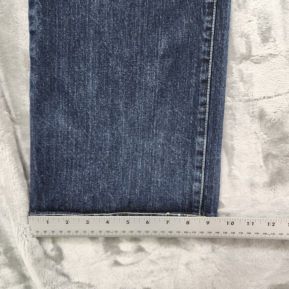 Village Jeans Womens 22 Blue Dark Wash High Rise Bootcut Stretch Denim Casual - Picture 16 of 16